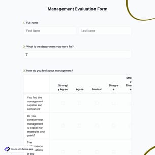 Management Evaluation Form