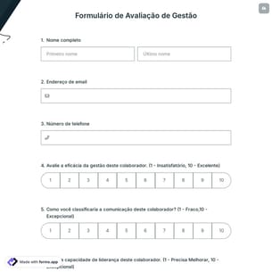 Formulário de Avaliação de Gestão