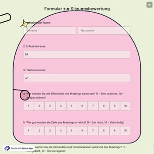 Formular zur Sitzungsbewertung