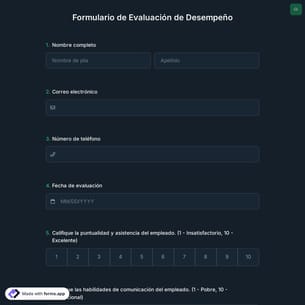 Formulario de Evaluación de Desempeño
