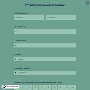 Physiotherapie Evaluationsformular