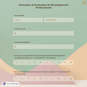 Formulaire de Evaluation du Développement Professionnel