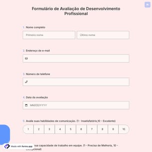 Formulário de Avaliação de Desenvolvimento Profissional