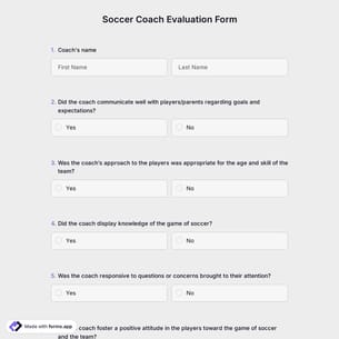 Soccer Coach Evaluation Form