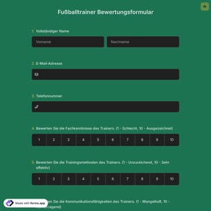 Fußballtrainer Bewertungsformular