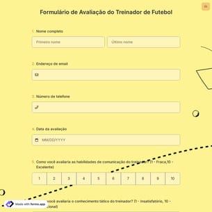 Formulário de Avaliação do Treinador de Futebol