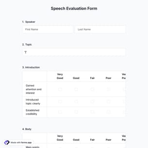 Speech Evaluation Form