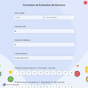 Formulaire de Évaluation de Discours