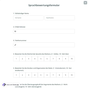 Sprachbewertungsformular