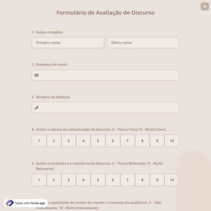 Formulário de Avaliação de Discurso