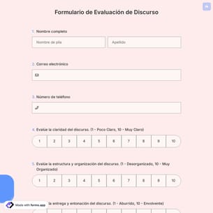 Formulario de Evaluación de Discurso