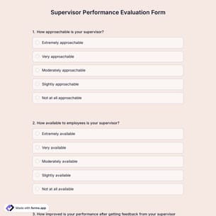 Supervisor Performance Evaluation