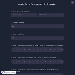 Avaliação de Desempenho do Supervisor