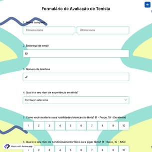 Formulário de Avaliação de Tenista
