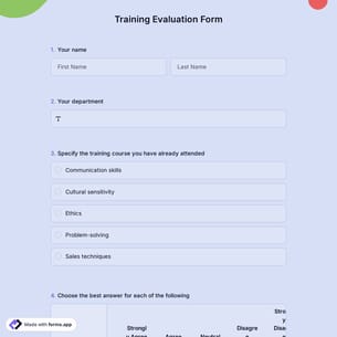 Training Evaluation Form 