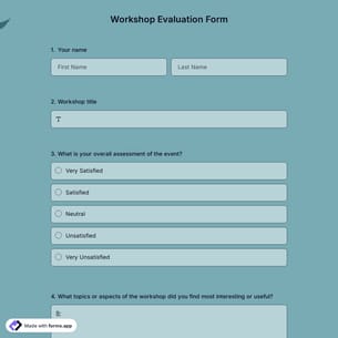 Workshop Evaluation Form