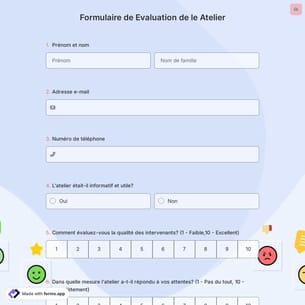 Formulaire de Evaluation de le Atelier