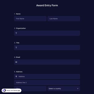 Award Entry Form