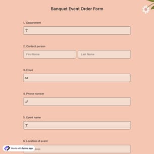 Banquet Event Order Form