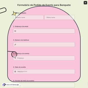 Formulário de Pedido de Evento para Banquete
