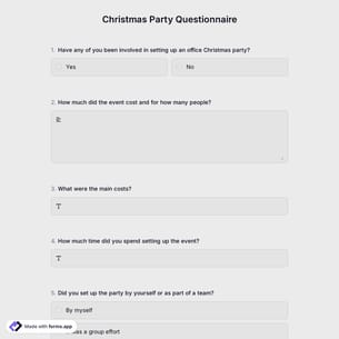 Christmas Party Questionnaire 