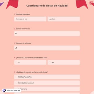 Cuestionario de Fiesta de Navidad