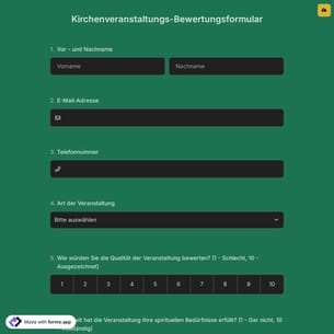 Kirchenveranstaltungs-Bewertungsformular