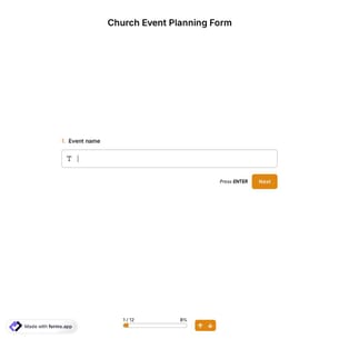 Church Event Planning Form 