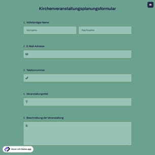 Kirchenveranstaltungsplanungsformular