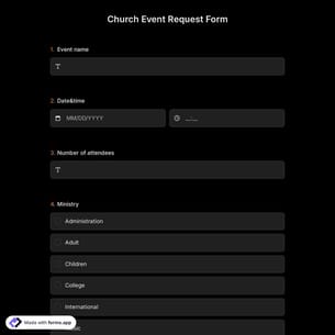 Church Event Request Form 