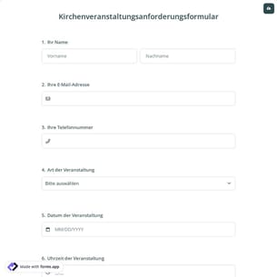 Kirchenveranstaltungsanforderungsformular