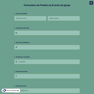 Formulário de Pedido de Evento da Igreja