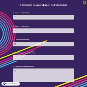 Formulaire de Approbation de Événement