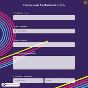 Formulario de Aprobación de Evento