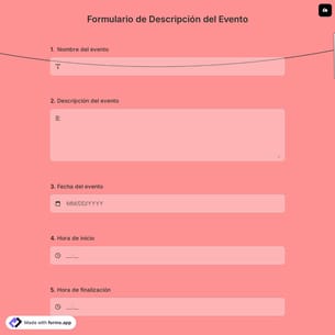 Formulario de Descripción del Evento