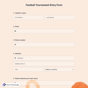 Football Tournament Entry Form