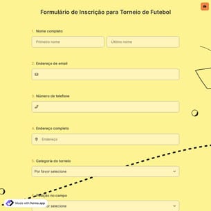 Formulário de Inscrição para Torneio de Futebol