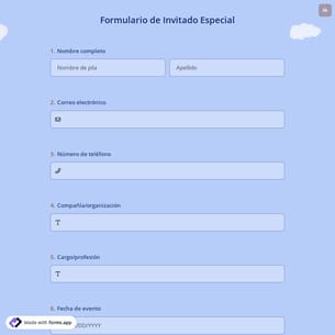 Formulario de Invitado Especial