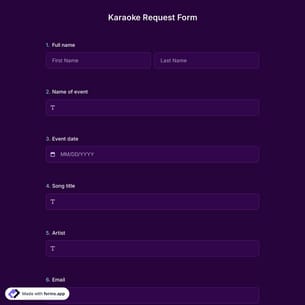 Karaoke Request Form 