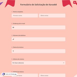Formulário de Solicitação de Karaokê