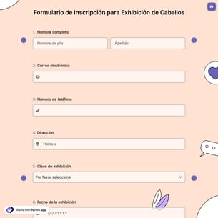 Formulario de Inscripción para Exhibición de Caballos