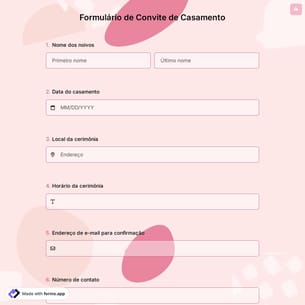 Formulário de Convite de Casamento