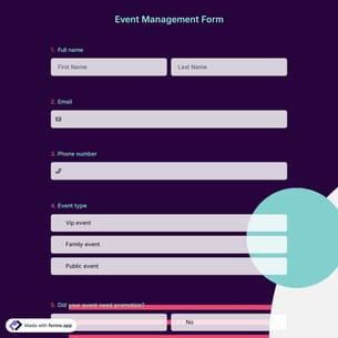 Event Management Form