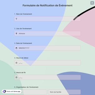 Formulaire de Notification de Événement