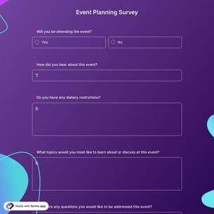 Event Planning Survey