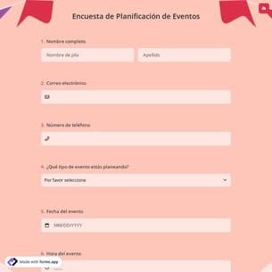 Encuesta de Planificación de Eventos