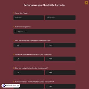 Rettungswagen Checkliste Formular