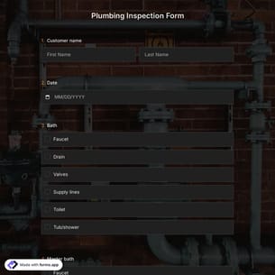 Plumbing Inspection Form