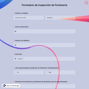 Formulario de Inspección de Fontanería