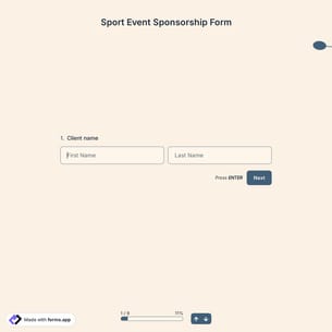 Sport Event Sponsorship Form